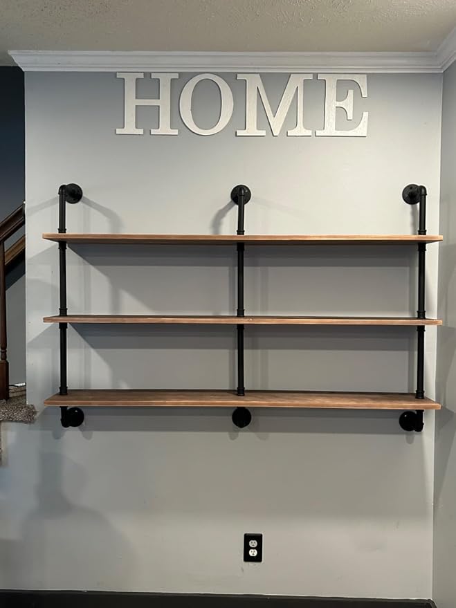 HDDFER Floating Shelves for Wall Bookshelf Industrial Pipe Shelving Shelves - Image 6
