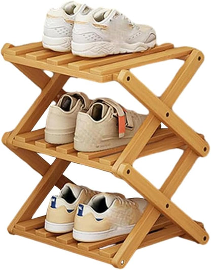YYW Bamboo Shoe Rack for Entryway, Installation-Free and Foldable Vertical Shoe by YYW