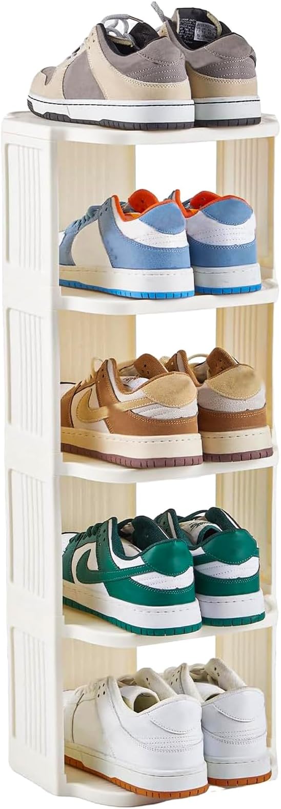 UFORU Small Shoe Rack, 5 Tier Plastic Vertical Shoe Rack by UFORU
