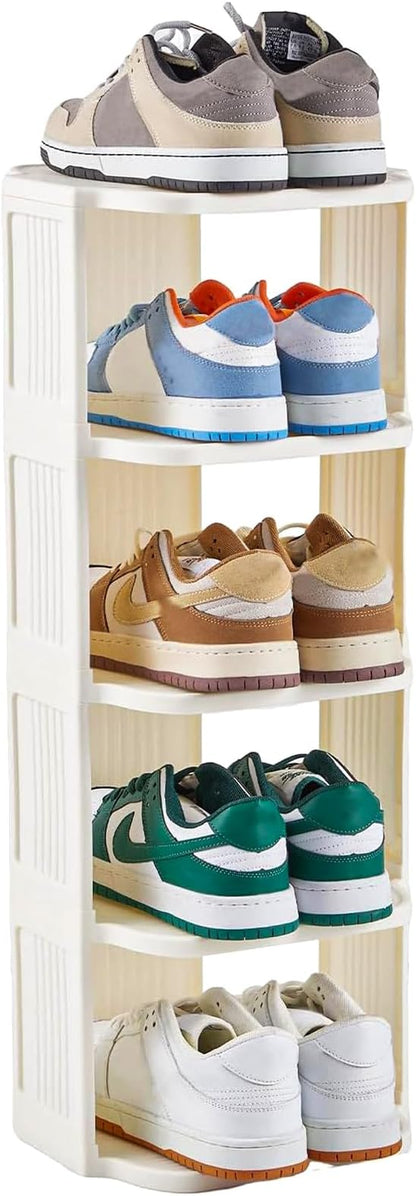 UFORU Small Shoe Rack, 5 Tier Plastic Vertical Shoe Rack by UFORU
