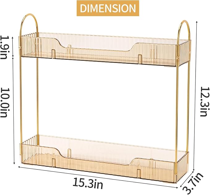 Bathroom Countertop Organizer, 2-Tier Slim Vanity Storage Rack - Image 6