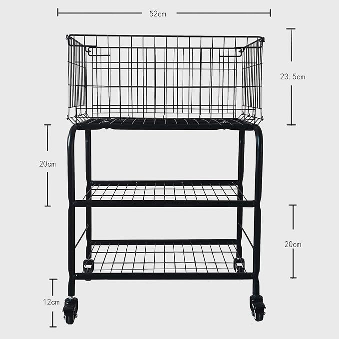 31" Tall Rolling Laundry Basket - Image 4