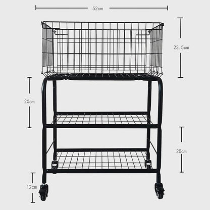 31" Tall Rolling Laundry Basket - Image 4