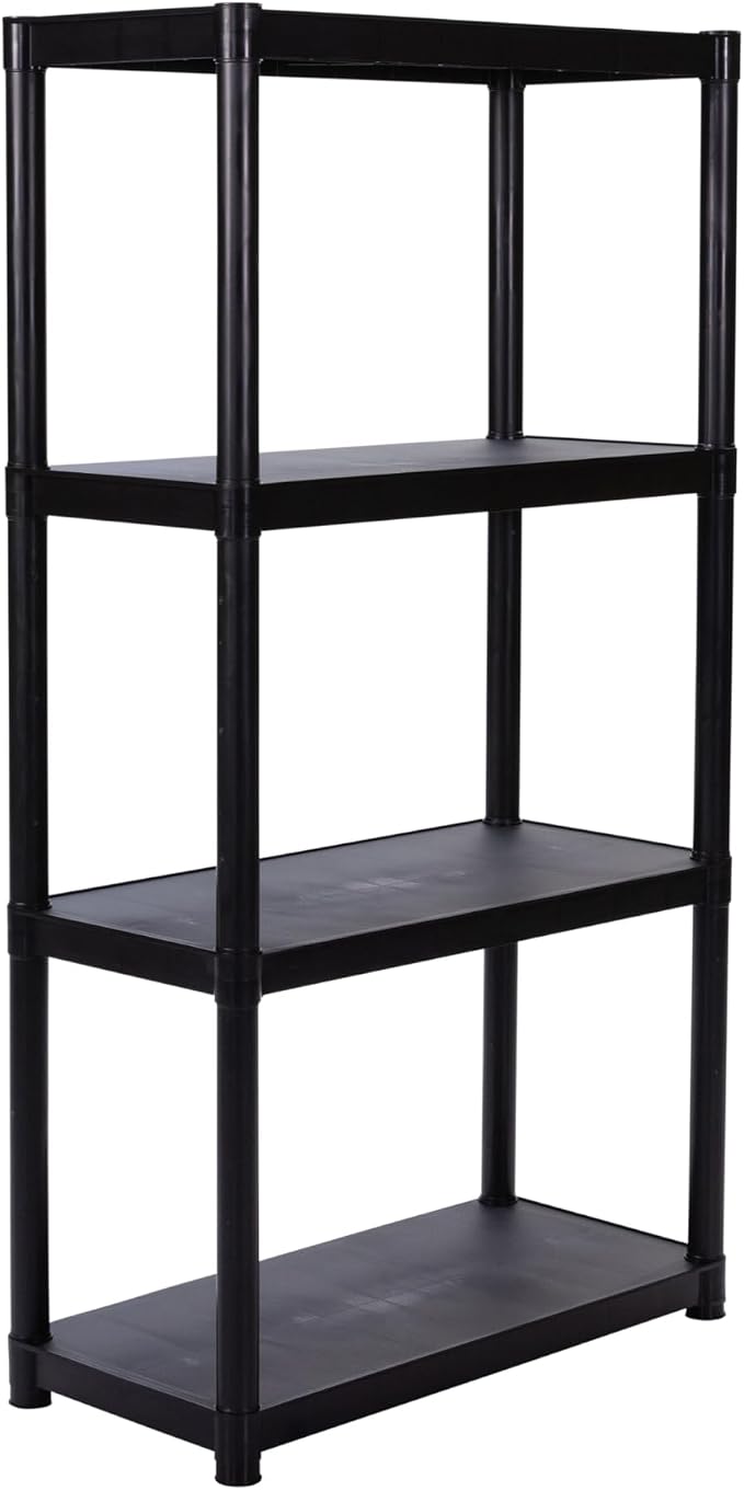 4-Shelf Plastic Storage Shelving Unit, Freestanding Organizer Utility Rack - Image 9