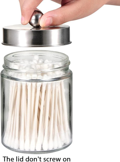Amolliar 6Pc Apothecary Jars Bathroom Vanity Organizer- Rustic Farmhouse Decor - Image 4
