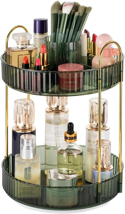 360° Rotating Makeup Organizer for Vanity, Large Capacity Bathroom Countertop by Unknown