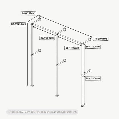 Industrial Pipe Clothing Rack, Heavy Duty Wall Mounted Clothes Rack, Retail - Image 7