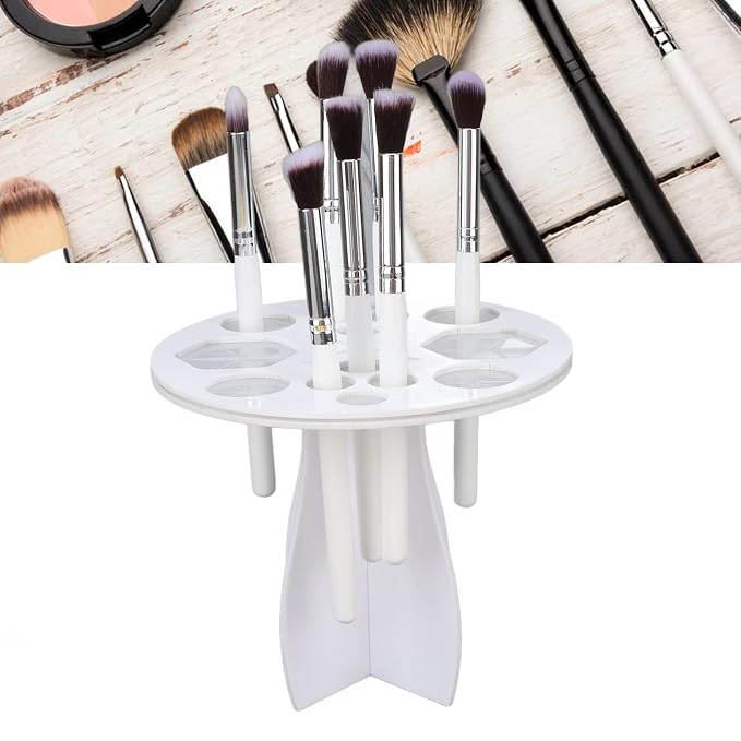 ZJchao Makeup Brush Drying Rack, 14 Holes Paint Brush Drying Holder Make Up - Image 3