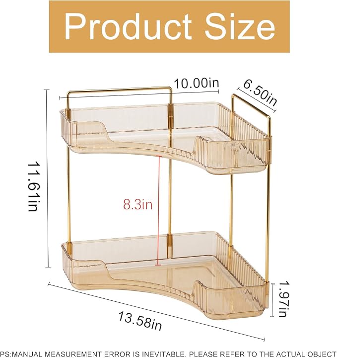 Corner Bathroom Countertop Organizer, Vanity Organizer Trays - Image 2
