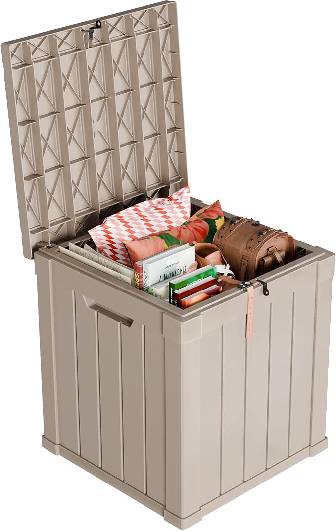 50 Gallon Resin Deck Box, Lockable Outdoor Storage Box by OutdoorLivingPerfected