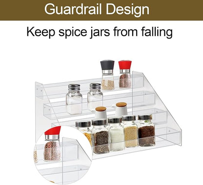 WUIVIUT Spice Rack Organizer For Cabinet, 3 in/Tier Acrylic Tiered Spice Shelf - Image 5