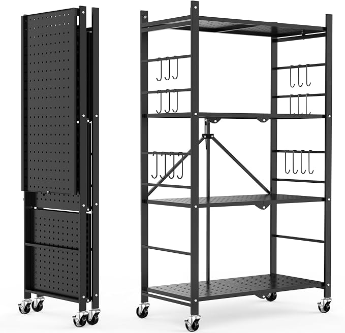 Himix 4-Tier Foldable Storage Shelf by Himix