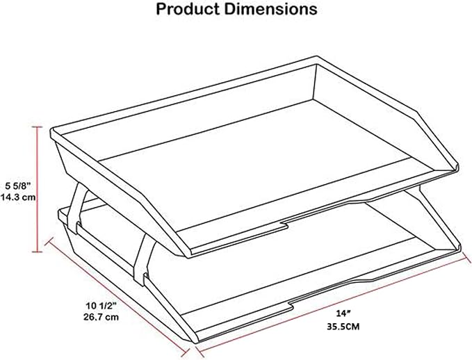 Acrimet Facility 2 Tier Letter Tray, Side Load, Letter Size/A4, Desktop File - Image 7