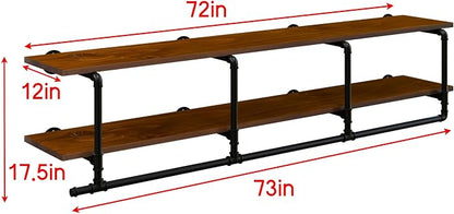 Wall Mounted Clothes Rack 12 Inch Deep, 72 Inch Heavy Duty Garment Rack - Image 8