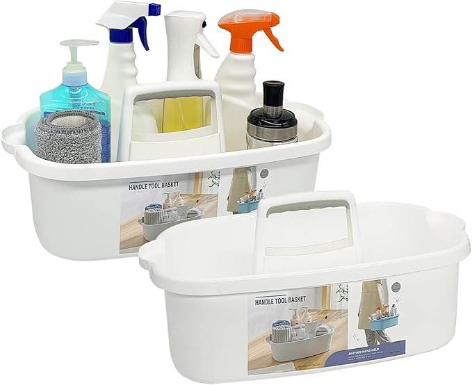 Goderewild 2 Pack Multi-Purpose Plastic Cleaning Caddy by Goderewild