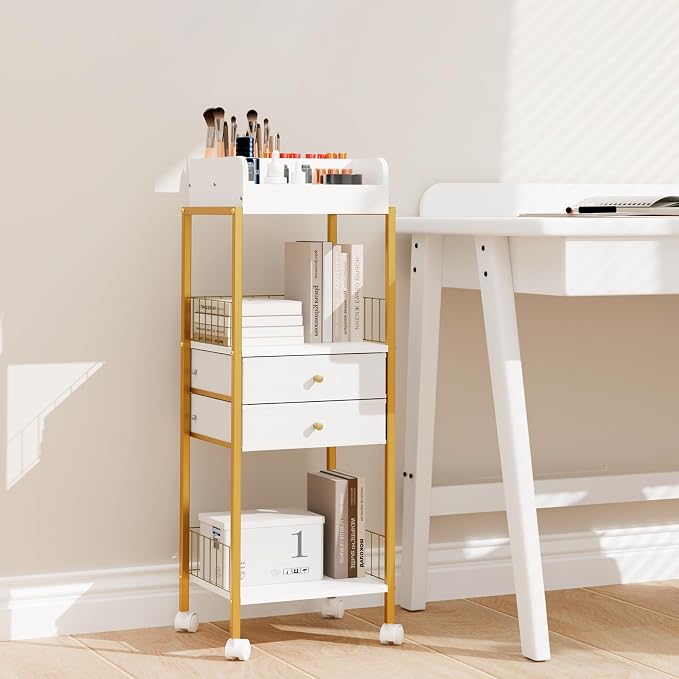 Makeup Organizer Cart Shelf Floor Skincare Organizers Make Up and Station - Image 9