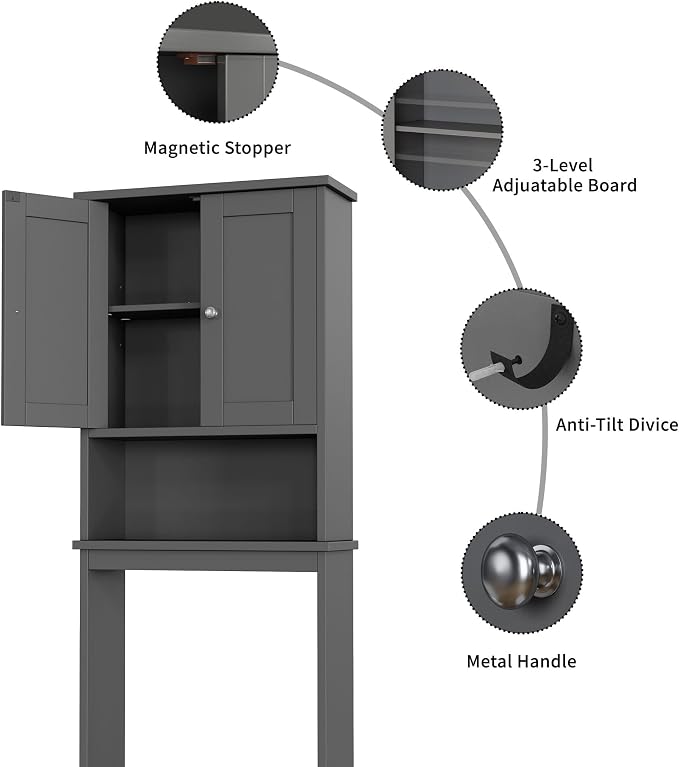 Shintenchi Over the Toilet Storage Cabinet, Bathroom Shelf Organizer - Image 7
