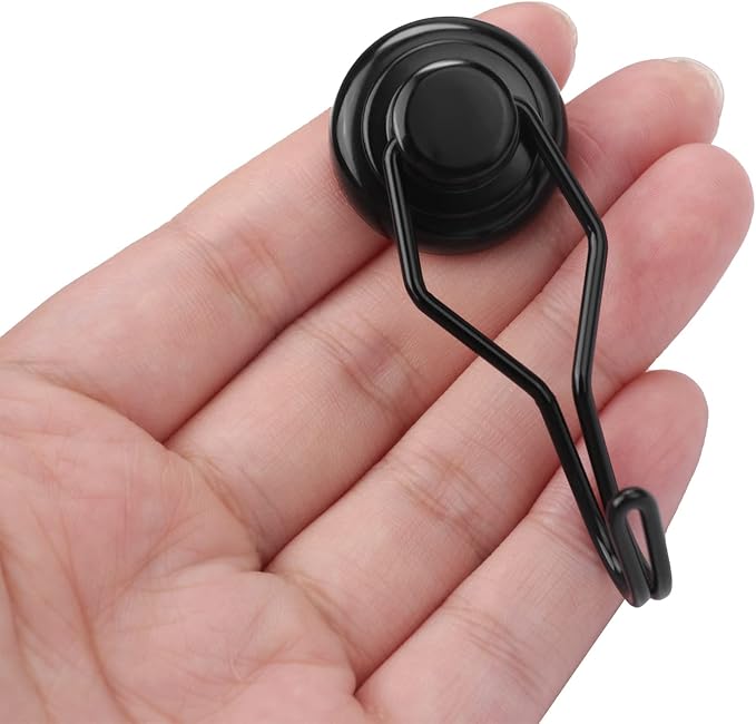 MIKEDE Black Magnetic Hooks Heavy Duty, 80 lb+ Strong Swivel Swing Neodymium - Image 2