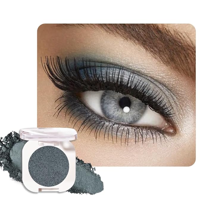 Light Teal Green Single Shimmer Eyeshadow Makeup, Neutral Powde Eye Shadow by HHLTOH