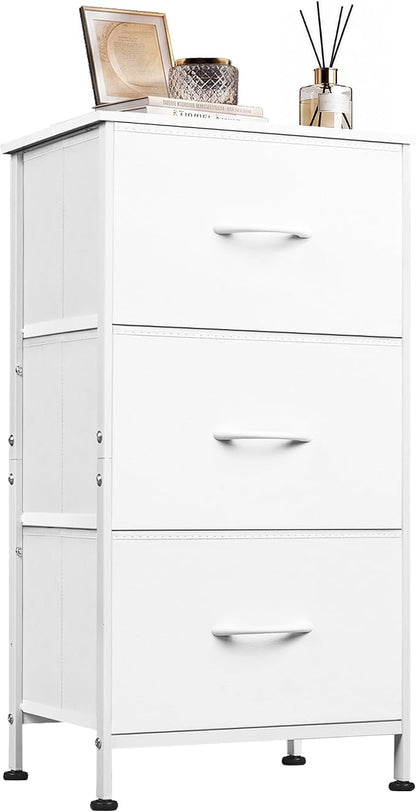 WLIVE Small Dresser Nightstand for Bedroom, 3 Drawers, Compact nightstand by WLIVE