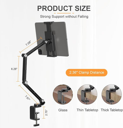 Houele Tablet Stand Holder, Adjustable Foldable Tablet Arm iPad Desk Mount - Image 5