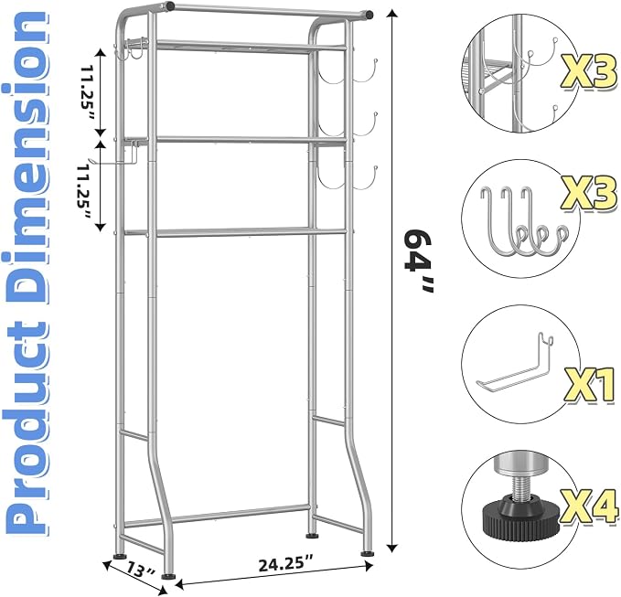 Simple Trending 3 Tier Over The Toilet Rack, Shelf Bathroom, Bathroom Stand - Image 3