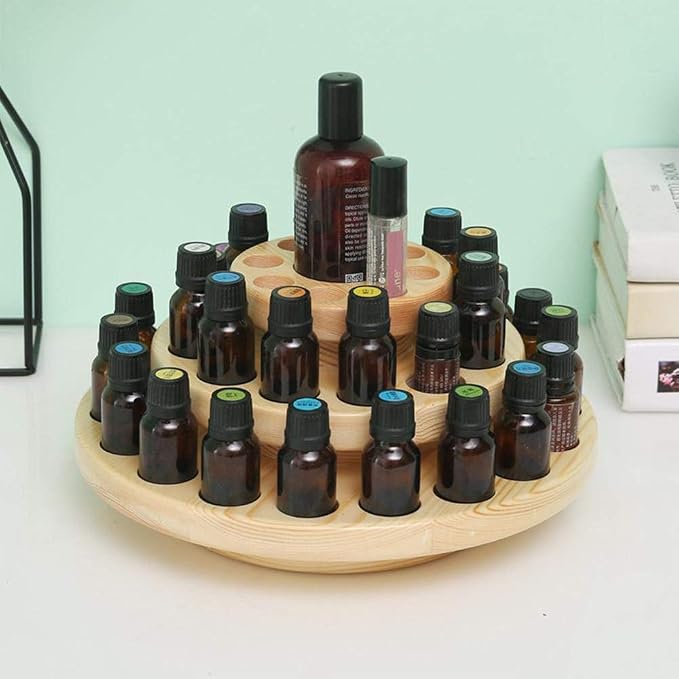 Hapivida Wooden Essential Oil Display Stand, 3-Tier 39 Slots Essential Oil - Image 4