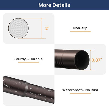 ENJOYBASICS 2 Pack Tension Curtain Rod, 32-66" Adjustable, Bronze | Secure Hold - Image 6