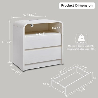 25" Tall Modern Nightstand - Image 2