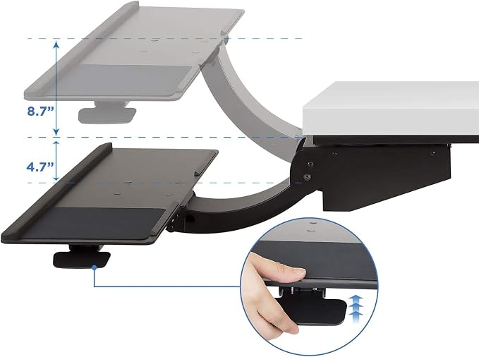 Mount-It! Sit Stand Keyboard Tray, Height Adjustable Under Desk Keyboard and - Image 3