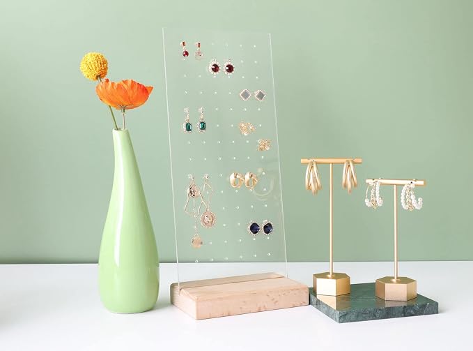 GemeShou Beech earring display for selling jewelry, wooden earring holder for - Image 7