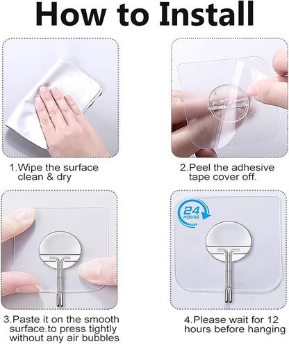JINSHUNFA Adhesive Wall Hooks for Hanging Heavy Duty Towel Coat Hooks - Image 7