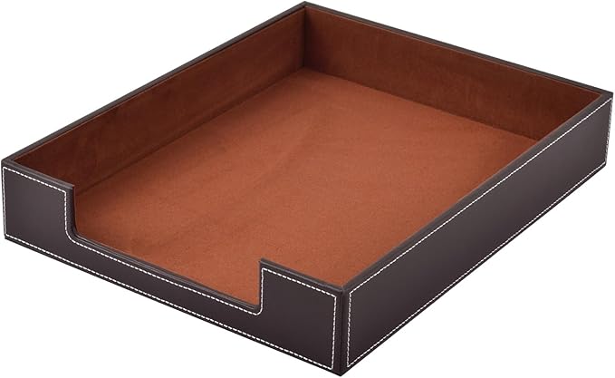 Leather Letter Tray, Office Supplies Desk Organizer - Image 3