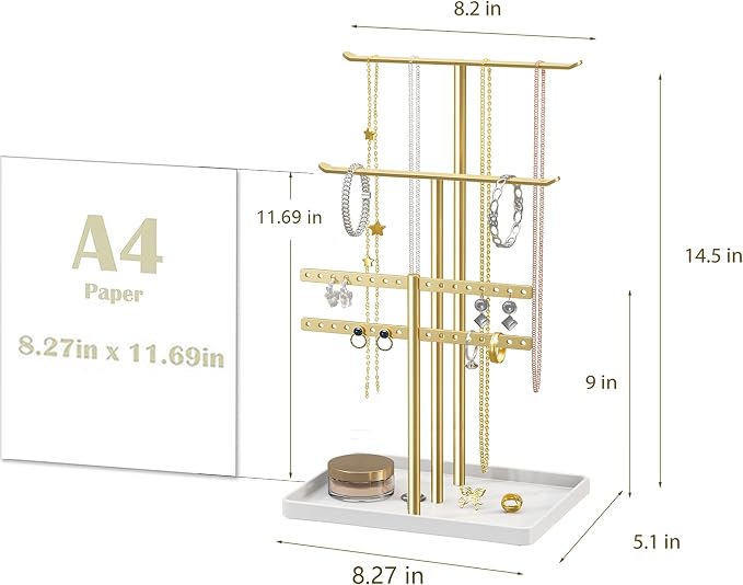 pickpiff Jewelry Stand Holder Organizer: 14.5" Sturdy Hanger - Image 3