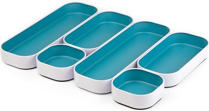 Three by Three Seattle 6 Piece Metal Stacking Bins + Drawer Organizers Set: by ThreebyThreeSeattle