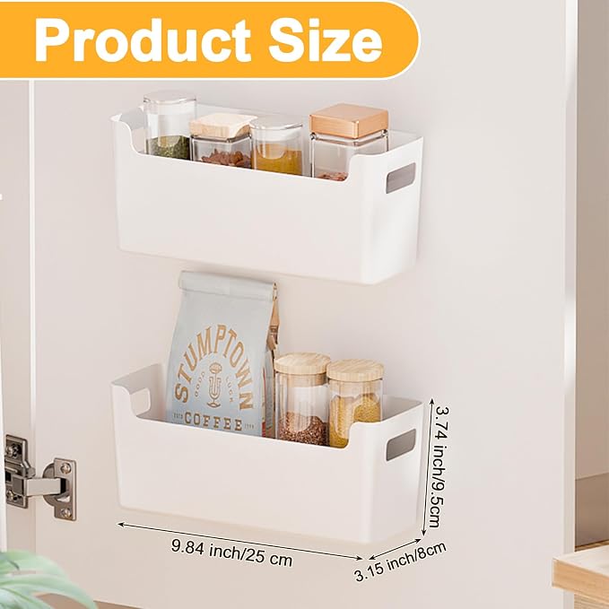 2 Pcs Kitchen Cabinet Door Organizer, Adhesive Mount Inside Cabinet Door Storage - Image 2