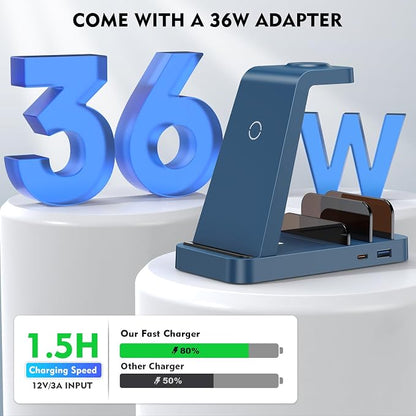 Wireless Charger for iPhone - 5 in 1 Charging Station for Multiple Devices - Image 4