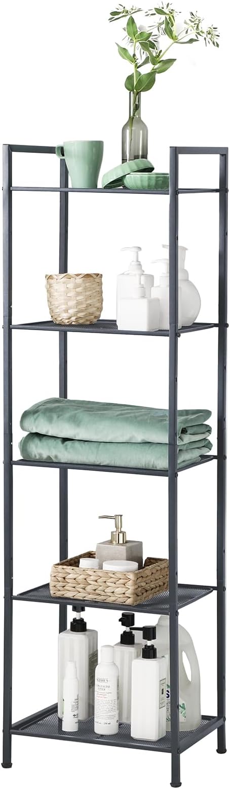 SONGMICS 5-Tier Storage Rack, Bathroom Shelf, Extendable Plant Stand - Image 10