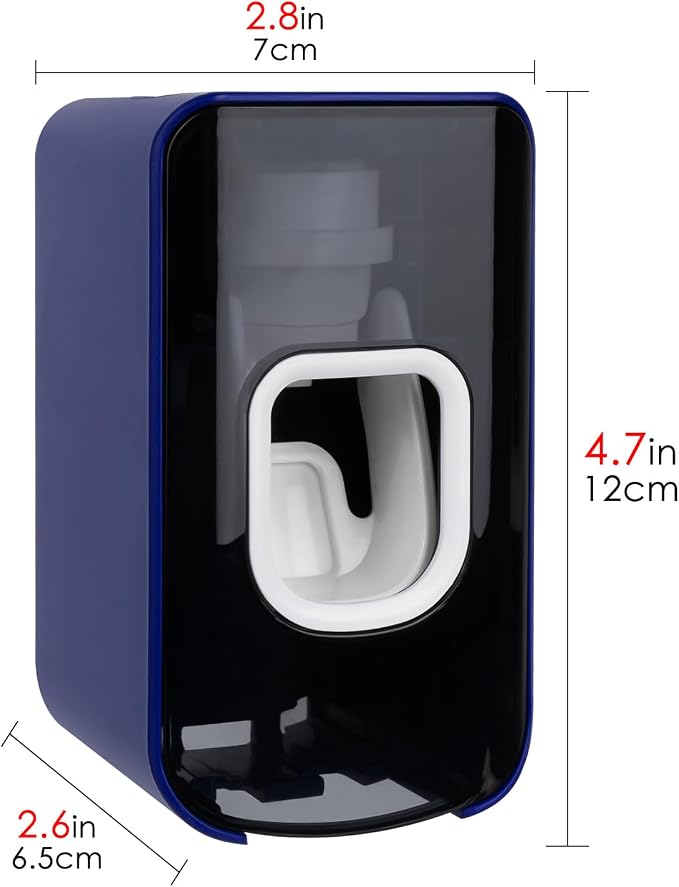 2 Slot Toothbrush Holder and Toothpaste Dispenser Wall Mounted, Automatic - Image 2