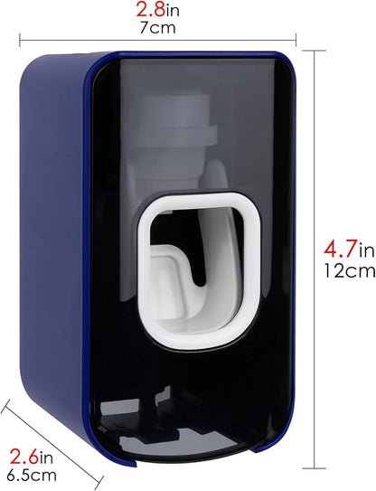 2 Slot Toothbrush Holder and Toothpaste Dispenser Wall Mounted, Automatic - Image 2