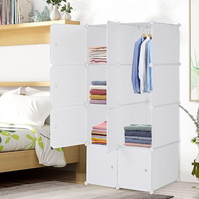 Cube Storage, 8-Cube Organizer Stackable Plastic Cube Storage Shelves Design - Image 2