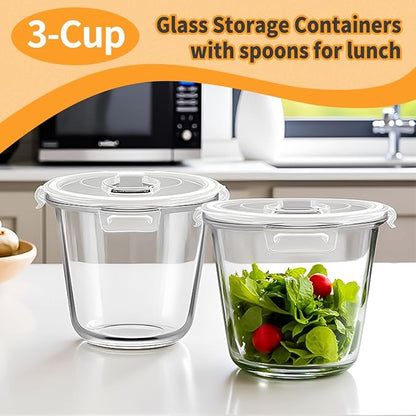 H.JSS WDJS 24oz Round Glass Soup Containers - Image 5