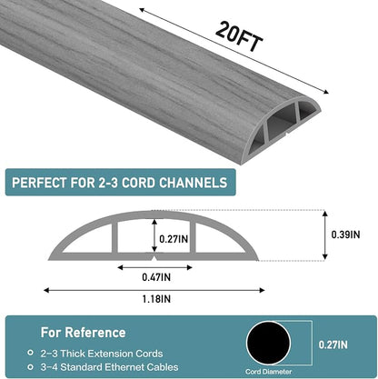 Floor Cord Cover Self Adhesive Cord Hider Floor Extension Cord Covers - Image 2
