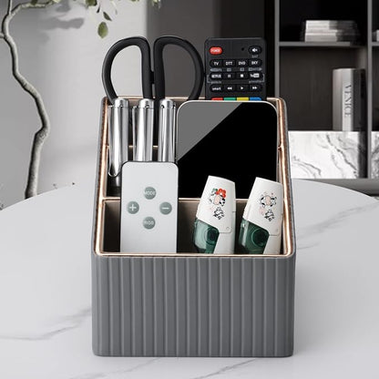 KINGFOM 3 Slot PU Leather Remote Controller Holder, Home Sundries Storage Box - Image 5