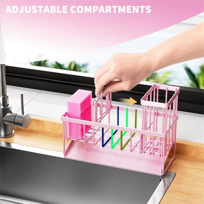 Cisily Pink Kitchen Sink Caddy Organzier - Image 5