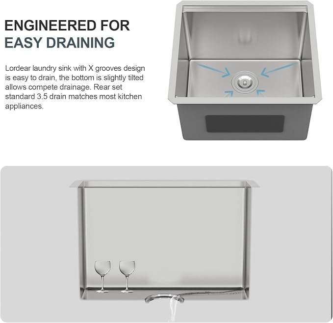 21 Laundry Sink Stainless Steel - Image 6