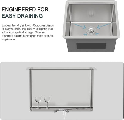 21 Laundry Sink Stainless Steel - Image 6
