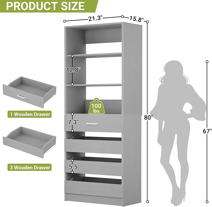 Aheaplus 21.3" Closet System - Image 2