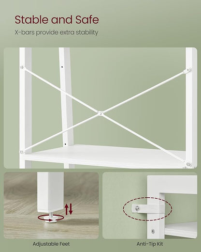 VASAGLE Ladder Shelf, 4-Tier Bookshelf, Storage Rack, Bookcase - Image 4