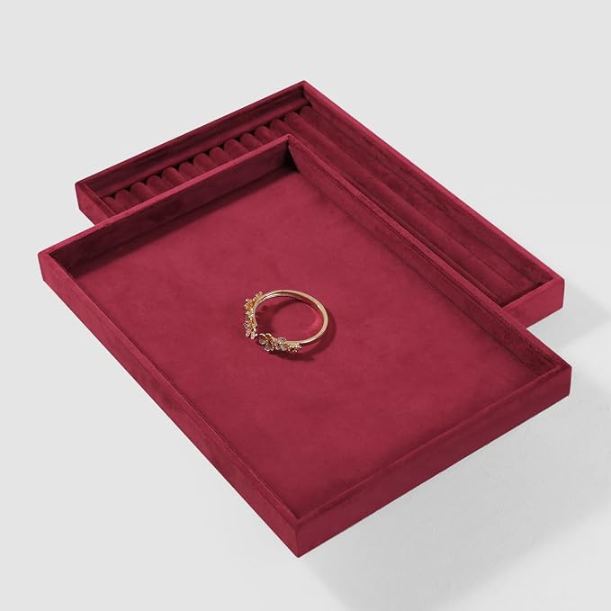 Velvet Stackable Jewelry Display Flat Tray - Image 6
